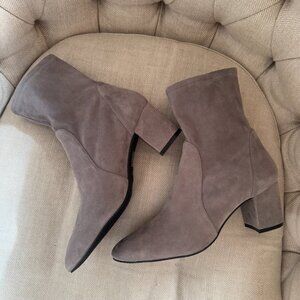 Stuart Weitzman YULIANA 60 Block Heel Suede Booties (US 7.5)